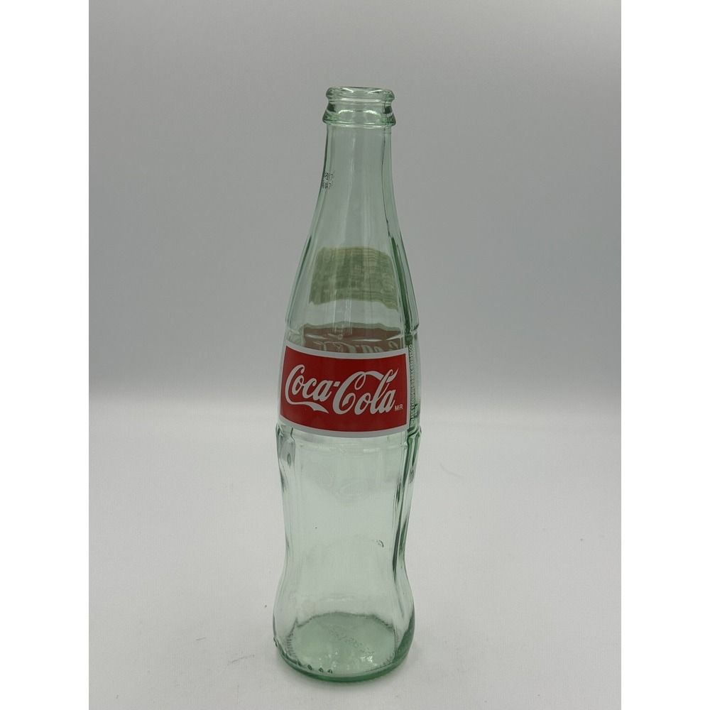 Coca-Cola Green Glass Bottle with Red Logo Collectible Soda Theme Vintage Decor